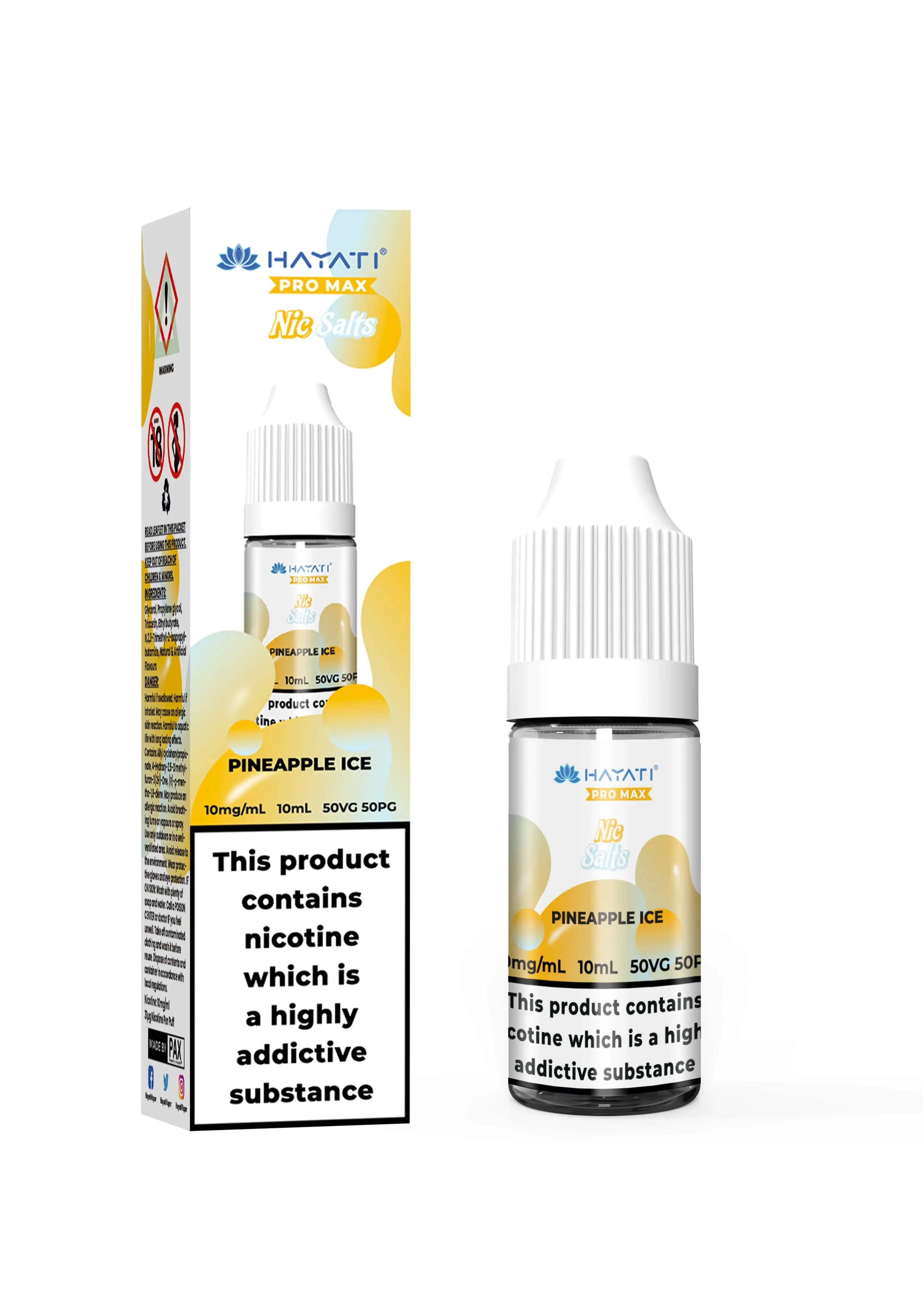 Pineapple Ice Nic Salt E-Liquid by Hayati Crystal Pro Max 10ml